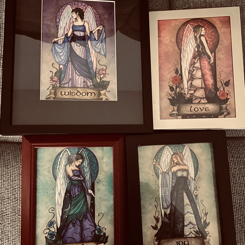 Angel Art Print Set - Blue, Purple, Red, Green